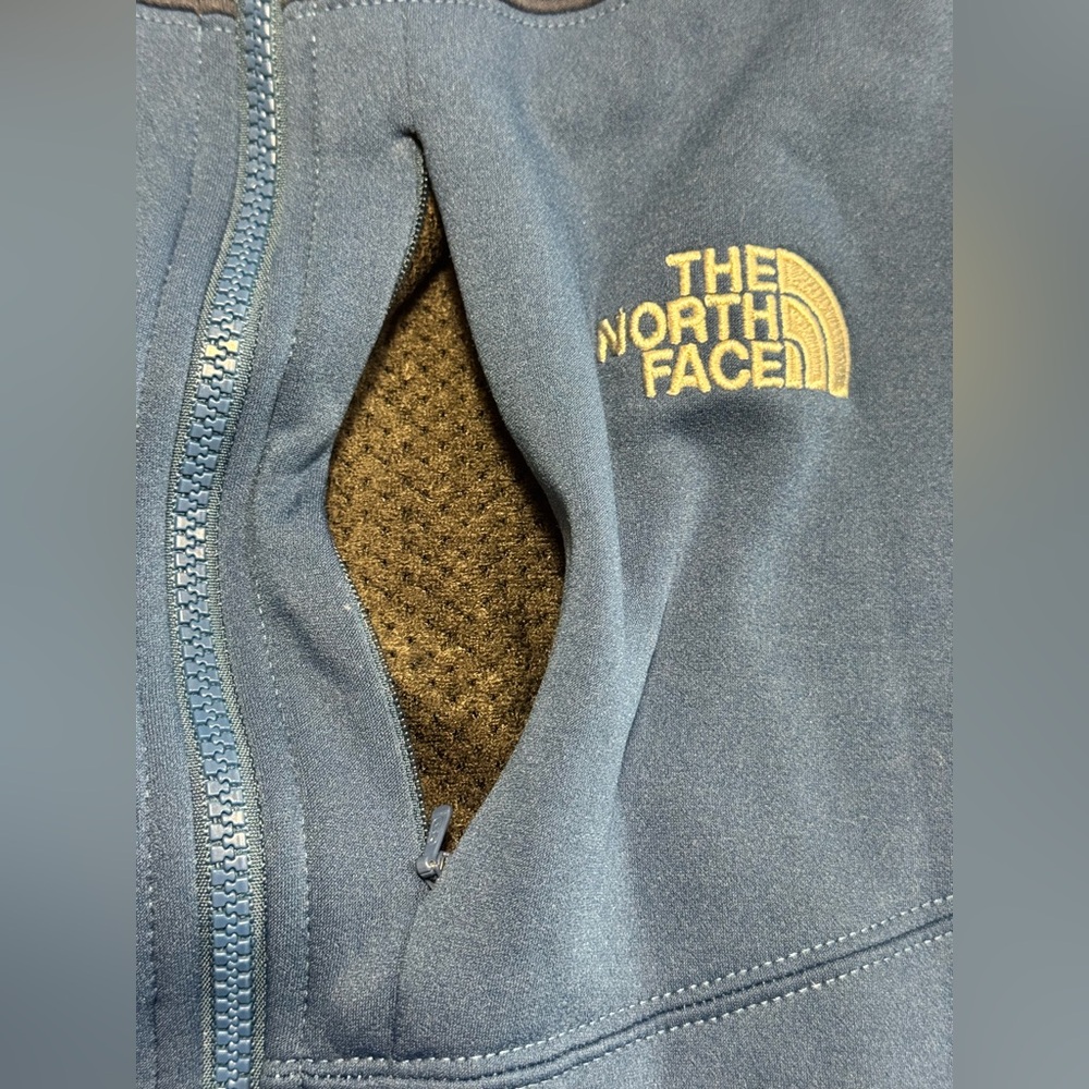 The North Face Jacket Mens Medium Blue TKA Stretch Full Zip Soft-shell Fleece - Picture 3 of 10